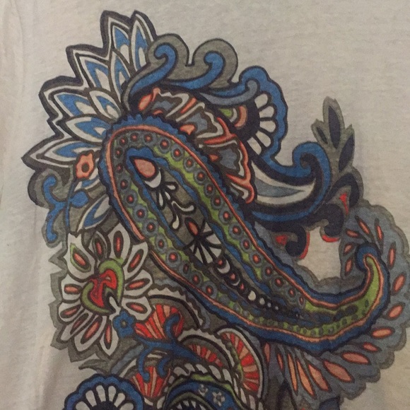 J. Crew Paisley Linen Tee XL - Picture 2 of 5